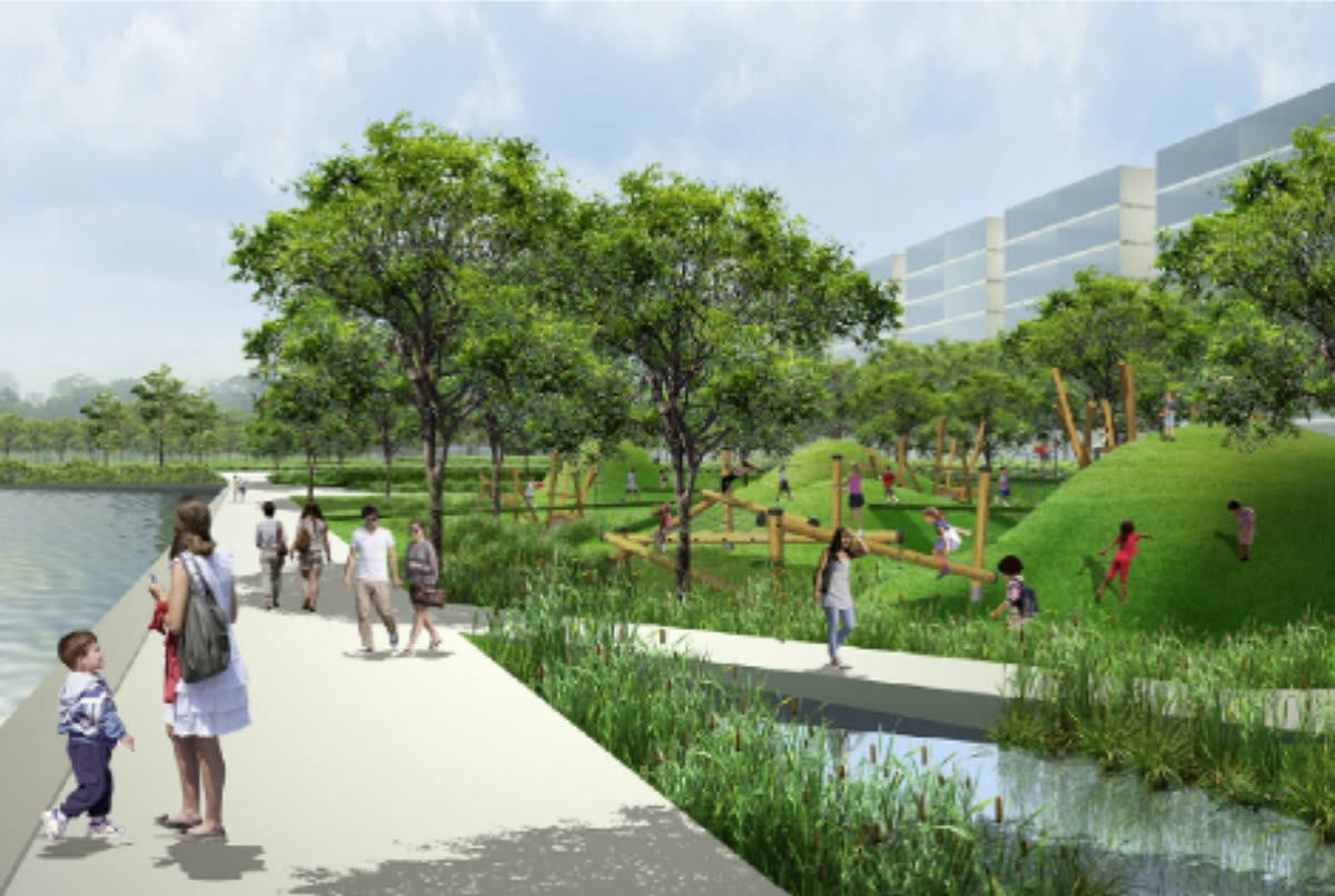 Artist's impression of the proposed Wetland Park · Source: URA